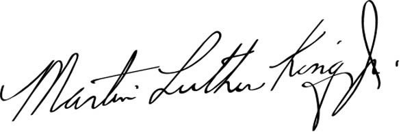 Assinatura orioginal de Martin Luther King
